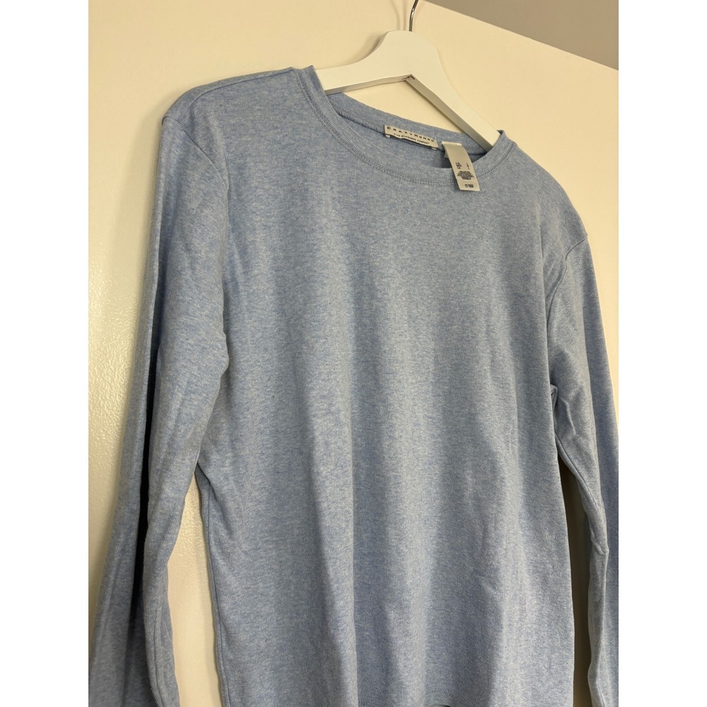 Crazy Horse Long Sleeve T-Shirt Large Blue Heather Liz Claiborne Cotton Tee - Picture 3 of 5
